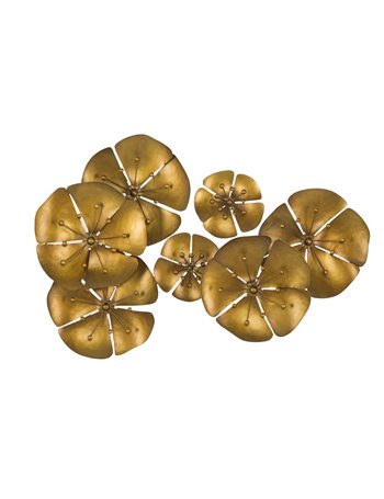 Pannello in ferro flowe goldy -b- cm 80x6x57 oro metallo