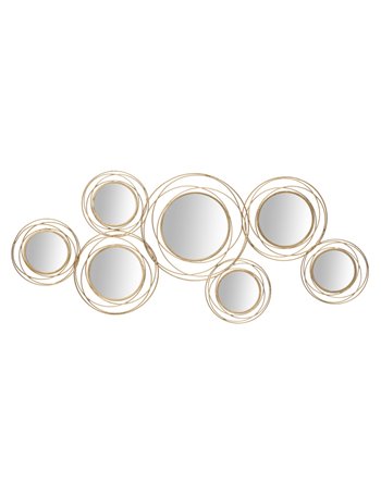 Pannello/specchio gold round cm 124,5x4x53,5 oro metallo specchio