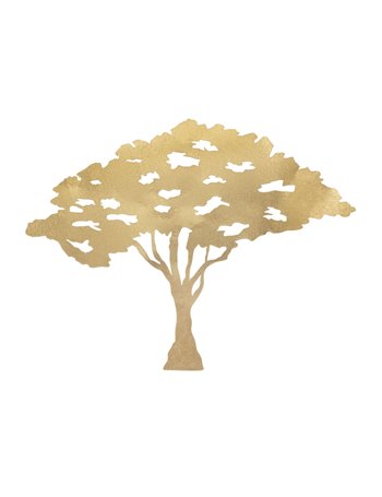 Pannello leaf tree plan cm 82x1,5x63 oro metallo