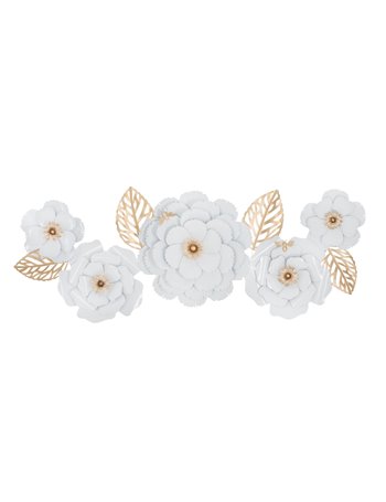 Pannello da muro white decor 158x9x60 bianco oro metallo