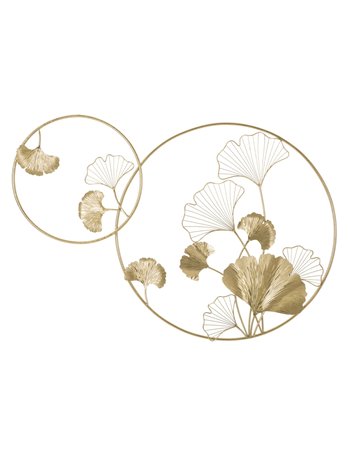 Pannello da muro double leaf cm 120,5x4,2x80,5 oro metallo