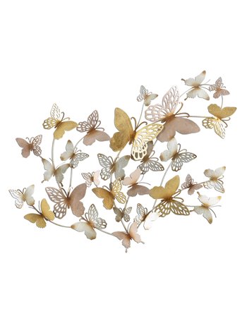 Pannello da muro butterflies oro/rosa cm 132x3,5x95,5 multicolore metallo