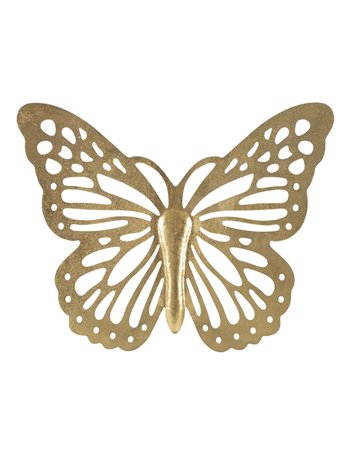 Farfalla da muro 43x2x35 oro metallo