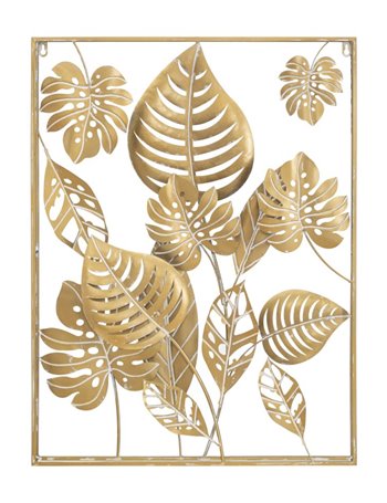 Pannello in ferro jungle ret. 60x80x6.5 oro metallo