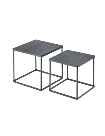 Nele set di 2 tavoli quadrati struttura in metallo e base in mdf