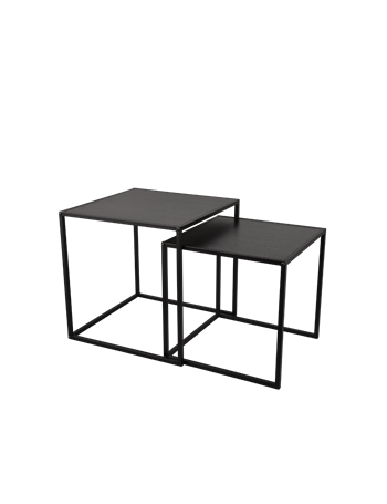 Judith kit 2 tavolini metallo e mdf neri