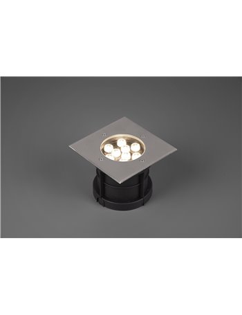 Belaja faro incasso carrabile led da esterno quadrato acciaio satinato max 2.000kg ip65 17x17cm