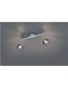 Brest barra 2 spots metallo cromo con vetri fume' l. 40cm 2