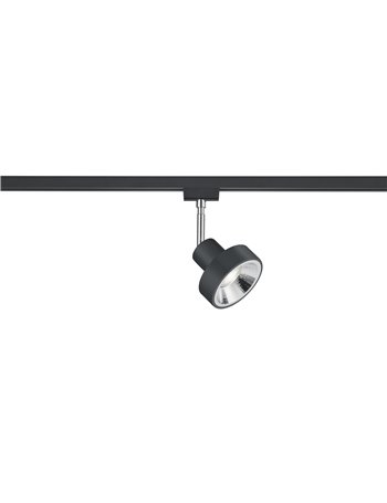 Duoline leon spot orientabile metallo nero l. 11cm