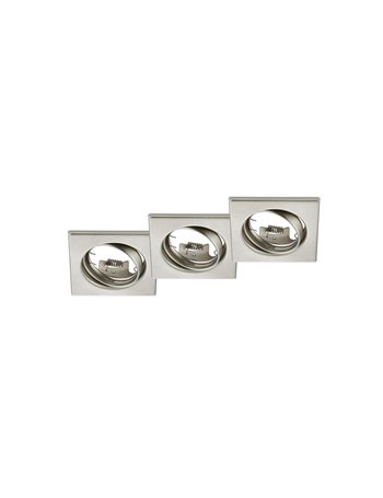 Jura kit 3 faretti da incasso quadrati orientabili acciaio 8x8cm
