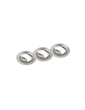 Jura kit 3 faretti da incasso rotondi orientabili acciaio diam. 8,3cm