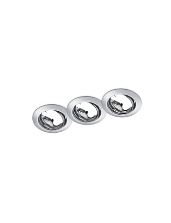 Jura kit 3 faretti da incasso rotondi orientabili cromati diam. 8,3cm