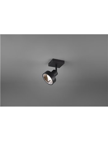 Leon spot metallo nero h. 13cm