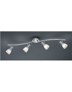 Levisto barra led 4 spots orient. Acciaio+vt.alab. L.88