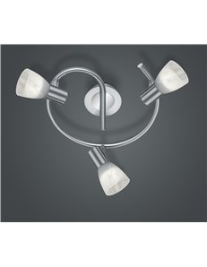Levisto girandola led 3 spots orient. Acciaio+vt.alab. D.30