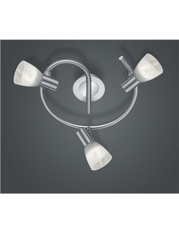 Levisto girandola led 3 spots orient. Acciaio+vt.alab. D.30