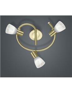 Levisto girandola led 3 spots orient. Ottone+vt.alab. D.30