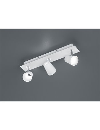 Narcos barra 3 spots led bianca con diff. Conico foro l. 45