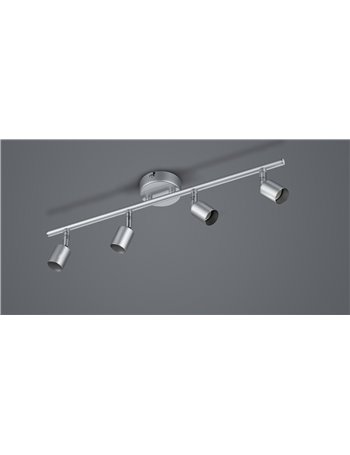 Paris senza lampadina barra 4 luci alluminio attacco gu10 l. 50cm