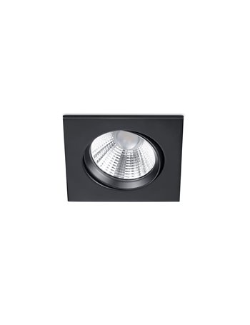 Pamir faretto da incasso led quadrato orientabile nero opaco dimmerabile ip23 8,5cmx8,5cm
