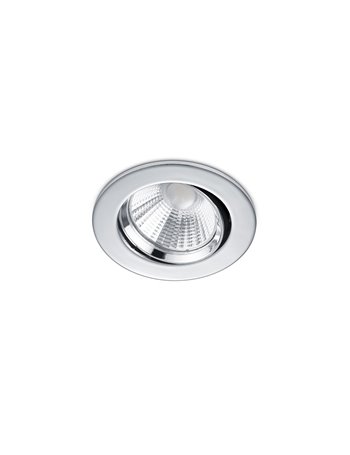 Pamir faretto da incasso led rotondo orientabile cromato dimmerabile ip23 diam.8,5cm