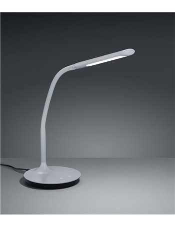 Polo lampada studio led grigia flessibile regolaz. 4 intensita' e luce calda/fredda h.41cm