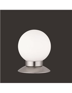 Princess lampada da tavolo led metallo acciaio touch 4 intensita' diff. Sfera vetro h.13cm
