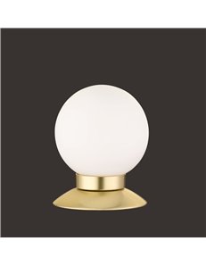 Princess lampada da tavolo led metallo ottone touch 4 intensita' diff. Sfera vetro h.13cm