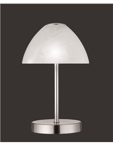 Queen lampada da tavolo led metallo acciaio touch 4 intensita' diffusore coppa vetro h.24cm
