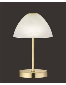 Queen lampada da tavolo led metallo ottone touch 4 intensita' diffusore coppa vetro h.24cm 2