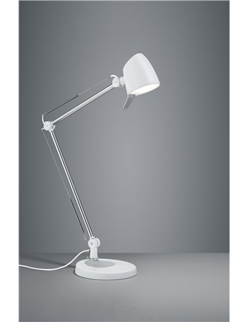 Rado lampada studio bianca led 3 snodi touch e luce calda/fredda h.70cm