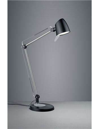 Rado lampada studio nera led 3 snodi touch e luce calda/fredda h.70cm
