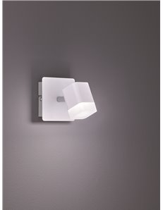 Roubaix spot led singolo quadrato metallo bianco opaco l.9cm