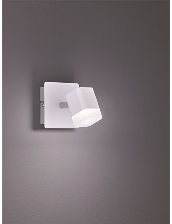 Roubaix spot led singolo quadrato metallo bianco opaco l.9cm