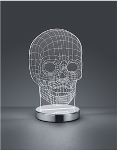 Skull lampada da tavolo led teschio con variazione luce da cala a fredda h. 20 2
