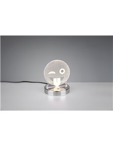 Smiley lampada da tavolo led faccina con variazione colore rgb h. 15,5