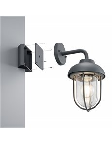 Supporto per montaggio applique da esterno ad angolo concavo nero