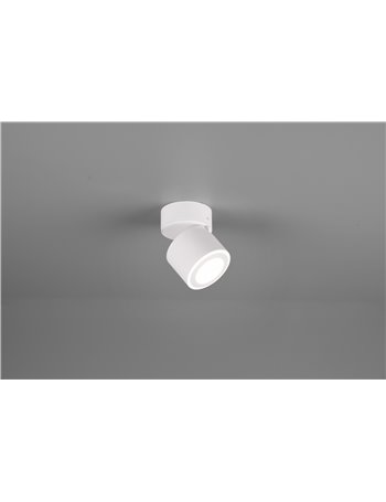 Taurus spot led metallo bianco orientabile girevole bi-emissione interruttori separati h. 10cm