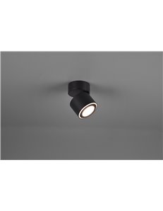 Taurus spot led metallo nero orientabile girevole bi-emissione interruttori separati h. 10cm
