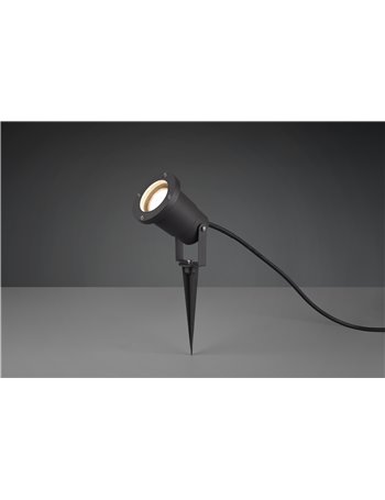 Ubangi faro da esterno con picchetto singolo fusione di alluminio antracite ip54 cavo 5 metri
