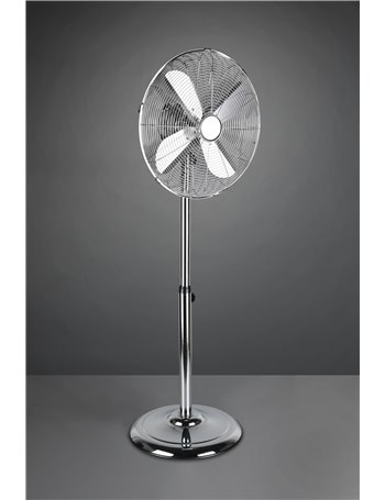 Ystadt ventilatore da terra cromato con interruttore 3 velocita' oscillante e regolabile in altezza con timer h. 139cm d. 45cm