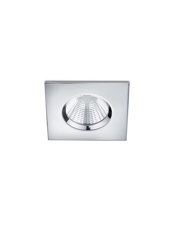 Zagros faretto da incasso led quadrato cromato dimmerabile ip65 8,5cmx8,5cm