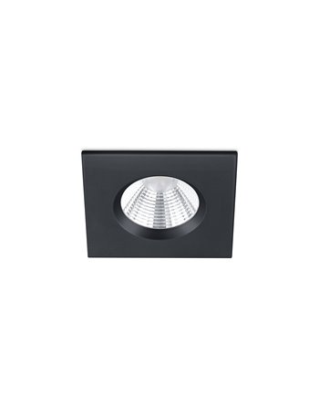 Zagros faretto da incasso led quadrato nero dimmerabile ip65 8,5cmx8,5cm