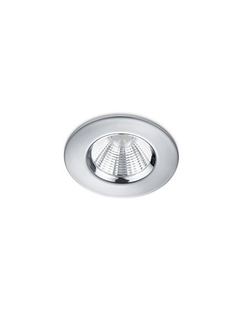 Zagros faretto da incasso led rotondo cromato dimmerabile ip65 diam. 8,5cm