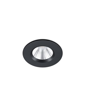 Zagros faretto da incasso led rotondo nero dimmerabile ip65 diam. 8,5cm