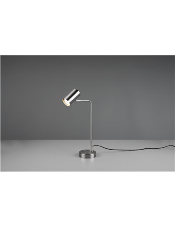 Marley lampada da tavolo spot cilindro acciaio h. 45cm