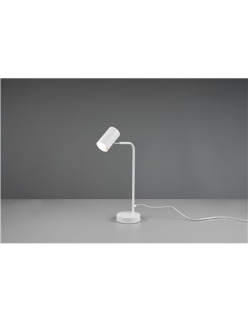 Marley lampada da tavolo spot cilindro bianca h. 45cm