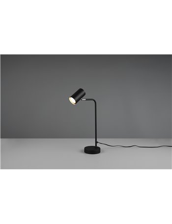 Marley lampada da tavolo spot cilindro nera h. 45cm
