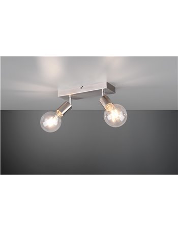 Vannes barra 2 spots orientabili acciaio satinato l. 30cm