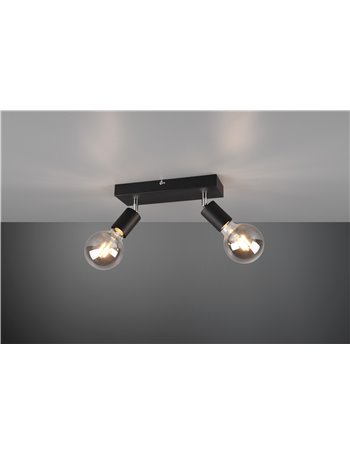 Vannes barra 2 spots orientabili nera l. 30cm
